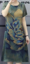 Summer new women's dress: silk-like dress for middle-aged and elderly people Application Scenario